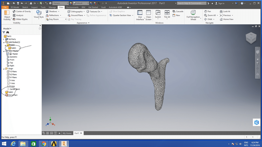 inventor convert stl to solid